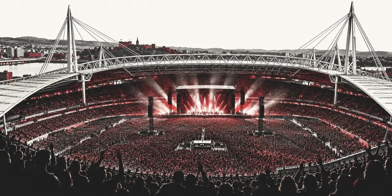 Oasis Cardiff reunion concert atmosphere at Principality Stadium